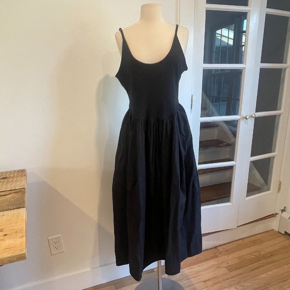 SOLD Free People Black Dylan Midi Dress Size L & XL Retail $128 - Picture 3 of 9